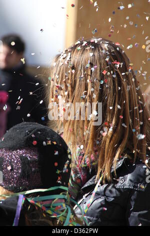 10. Februar 2013 Karnevalszug auf Via Nazionale Street in Rom Italien Stockfoto