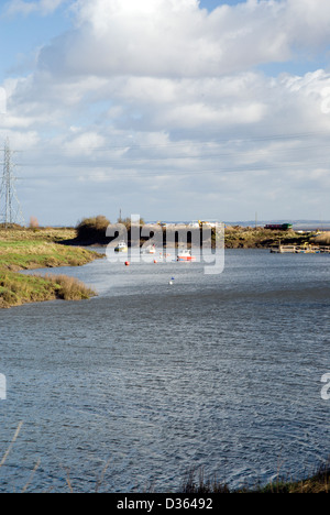 Mündung des Flusses Rhymney Cardiff south wales uk Stockfoto