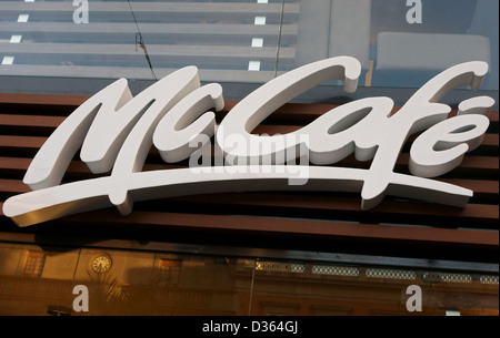 Melden Sie auf McDonalds McCafe Restaurant in Teneriffa, Spanien Stockfoto