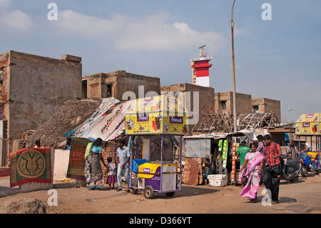 Street Market Village Hafen Chennai (Madras) Indien Tamil Nadu Stockfoto