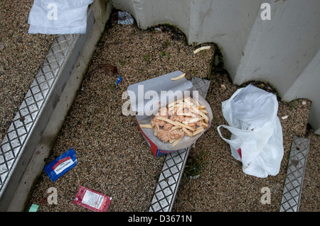 Müll. Weggeworfenen Fastfood. Nottingham Stockfoto