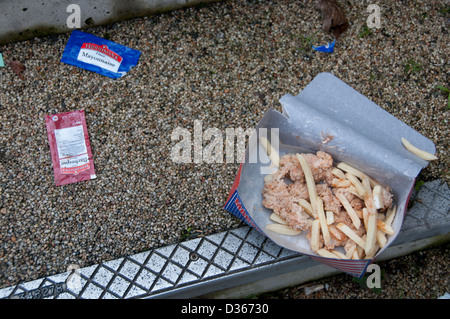 Müll. Weggeworfenen Fastfood. Nottingham Stockfoto