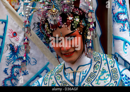 Bangkok, Thailand, 11. Februar 2013. traditionelle chinesische Oper-Darsteller, Chinese New Year Festival, Bangkok Credit: Kraig Lieb / Alamy Live News Stockfoto