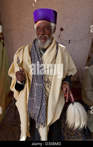 Porträt von Christian Priester/Mönch, St. George Church, Bahir Dar, Äthiopien Stockfoto