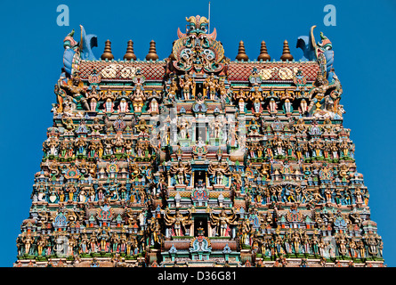 Sri Meenakshi Amman Tempel hinduistischen (Parvati - Meenakshi - Shiva-Sundareswarar gewidmet) Madurai, Indien Stockfoto