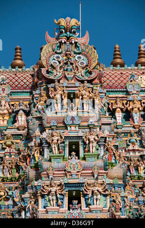 Sri Meenakshi Amman Tempel hinduistischen (Parvati - Meenakshi - Shiva-Sundareswarar gewidmet) Madurai, Indien Stockfoto