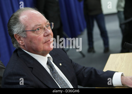 Kommissar Michel Bastarache enthüllt seinen Untersuchungsbericht bei der Ernennung der Richter Stockfoto