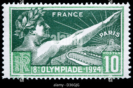Allegorie der Olympischen Spiele in Paris, Briefmarke, Frankreich, 1924 Stockfoto