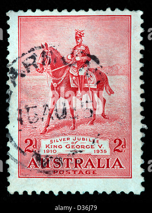 King George V, Briefmarke, Australien, 1935 Stockfoto