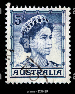 Königin Elizabeth II, Briefmarke, Australien, 1958 Stockfoto