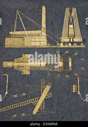 Diagramme auf Sockel aus dem Luxor Obelisk Place De La Concorde Paris Frankreich Europa Stockfoto