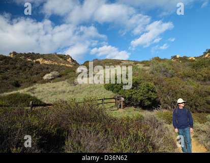 Wanderer auf die Musch Trail im Topanga State Park in Topanga, Kalifornien Stockfoto