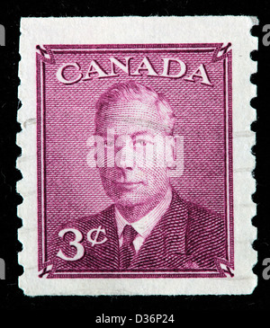 König George VI, Briefmarke, Kanada, 1949 Stockfoto