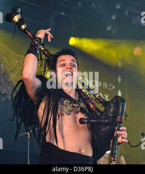 Wim von Corvus Corax, die live auf dem Amphi-Goth-Festival in Köln Stockfoto