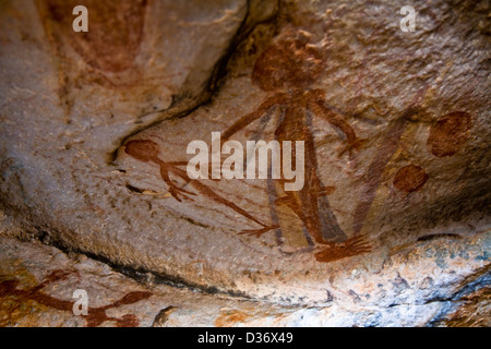 Aborigine-Felskunst, Jar Insel, Vansittart Bay, Kimberley Küste, West-Australien Stockfoto