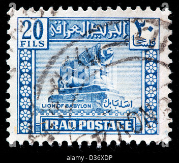 Löwe von Babylon, Briefmarke, Irak, 1941 Stockfoto