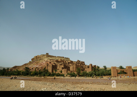 Aït-Ben-Haddou, Fluss Oued Ounila Stockfoto