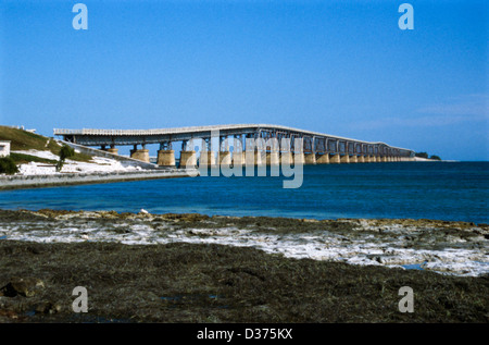 Overseas Highway, Florida Keys, USA, alte Bahia Honda Brücke Bahia Honda State Park, Straße nach Key West Stockfoto
