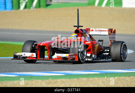 5.2.2013, Formel Eins Vorsaison Test-Sitzungen in Jerez De La Frontera, Spanien---Felipe Massa (BRA), Ferrari F138 Stockfoto