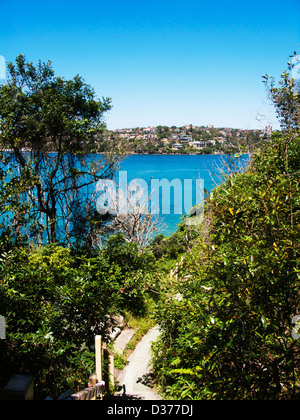 Sydney Harbour von Küste gesehen Stockfoto