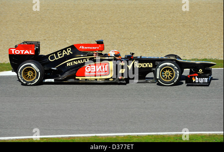 5.2.2013, Formel Eins Vorsaison Test-Sitzungen in Jerez De La Frontera, Spanien---Romain Grosjean (FRA), Lotus E21 Stockfoto