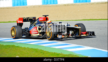 5.2.2013, Formel Eins Vorsaison Test-Sitzungen in Jerez De La Frontera, Spanien---Romain Grosjean (FRA), Lotus E21 Stockfoto