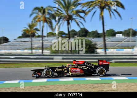 5.2.2013, Formel Eins Vorsaison Test-Sitzungen in Jerez De La Frontera, Spanien---Romain Grosjean (FRA), Lotus E21 Stockfoto