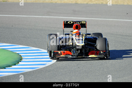 5.2.2013, Formel Eins Vorsaison Test-Sitzungen in Jerez De La Frontera, Spanien---Romain Grosjean (FRA), Lotus E21 Stockfoto