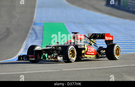 5.2.2013, Formel Eins Vorsaison Test-Sitzungen in Jerez De La Frontera, Spanien---Romain Grosjean (FRA), Lotus E21 Stockfoto