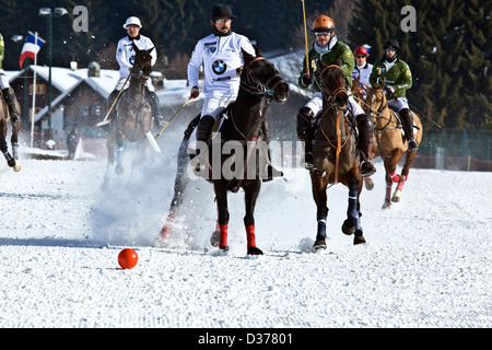 BMW Polo Masters (Halbfinale) Megève (74, Frankreich) 2013-27-01 Stockfoto