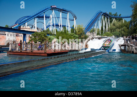Wasser-Achterbahn im Europapark in Rust. Süddeutschland Stockfoto