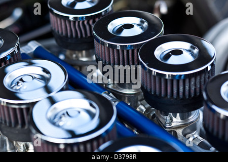 Motor-Detail in der Shelby Daytona Cobra Coupé Rennwagen, Winchester, UK, 16 08/2010 Stockfoto