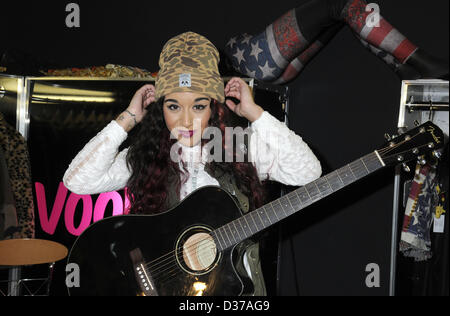 London, UK. 11. Februar 2013. Chelcee Grimes bei Pure London, Olympia, London, UK. Pure London ist Großbritanniens führender Mode Event kaufen. 11. Februar 2013 Foto von Menschen Presse/Alamy live-Nachrichten. Stockfoto