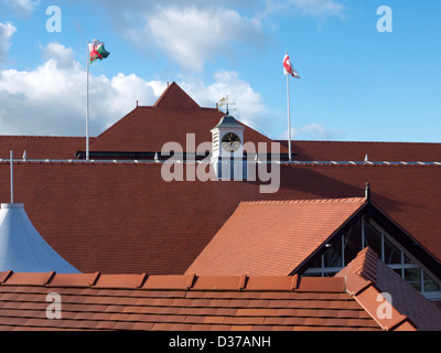 Chester Racecourse, bekannt als die Roodee ist entsprechend amtlichen Aufzeichnungen die ältesten Pferderennbahn in England noch gebräuchlich. Stockfoto