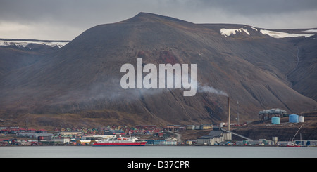 Stadt Longyearbyen, Svalbard, Norwegen Stockfoto