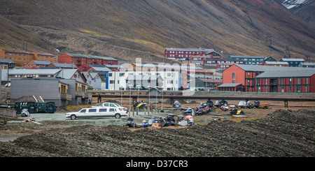 Dorf von Longyearbyen, Svalbard, Norwegen Stockfoto