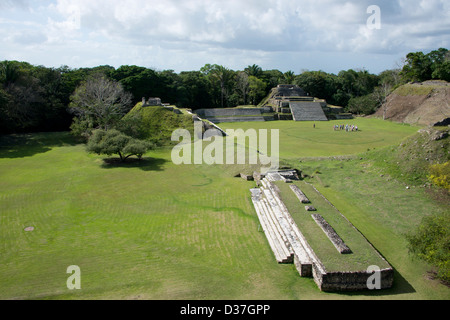 Belize, Altun Ha. Altun Ha, Ruinen der alten Maya ceremonial Site aus der klassischen Periode (1100 v. Chr. bis AD 900). Stockfoto