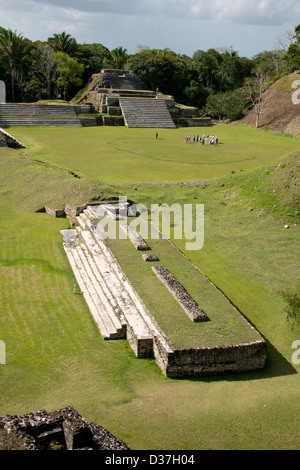 Belize, Altun Ha. Altun Ha, Ruinen der alten Maya ceremonial Site aus der klassischen Periode (1100 v. Chr. bis AD 900). Stockfoto