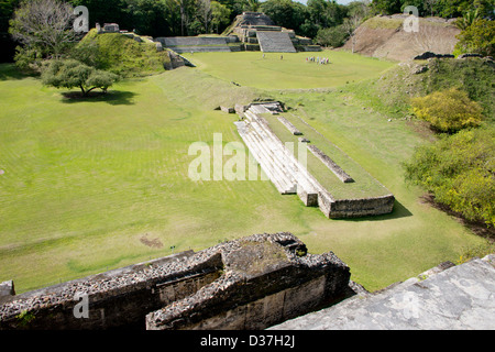 Belize, Altun Ha. Altun Ha, Ruinen der alten Maya ceremonial Site aus der klassischen Periode (1100 v. Chr. bis AD 900). Stockfoto