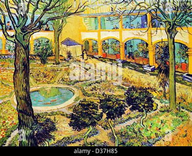 Vincent Van Gogh, der Hof des Krankenhauses in Arles. 1889. Post-Impressionismus. Öl auf Leinwand. Oskar Reinhart Foundation Stockfoto