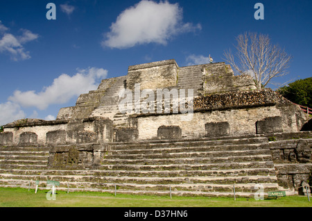 Belize, Altun Ha. Altun Ha, Ruinen der alten Maya ceremonial Site aus der klassischen Periode (1100 v. Chr. bis AD 900). Stockfoto