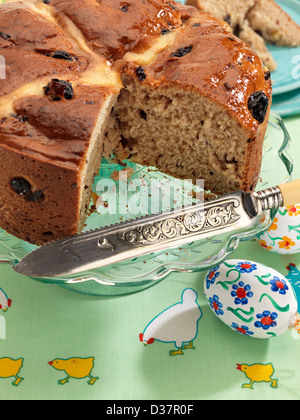 Hot cross-Kuchen Stockfoto