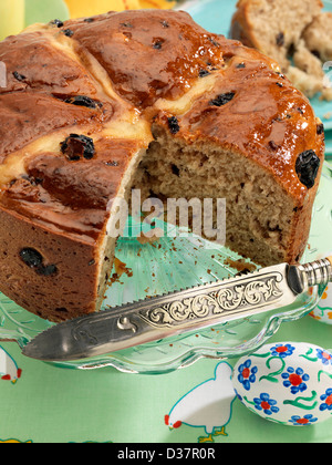 Hot cross-Kuchen Stockfoto