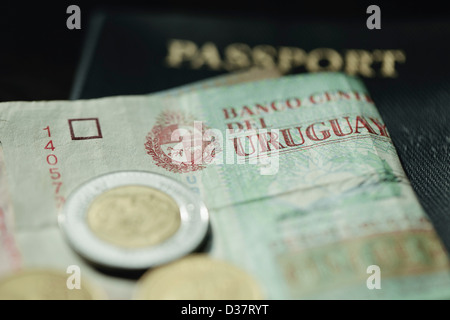 Nahaufnahme der uruguayische Währung Stockfoto