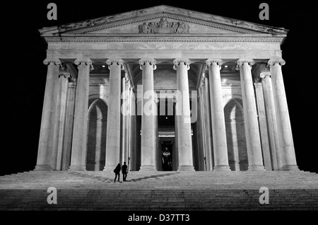 Jefferson Denkmal in der Nacht in Washington DC Stockfoto