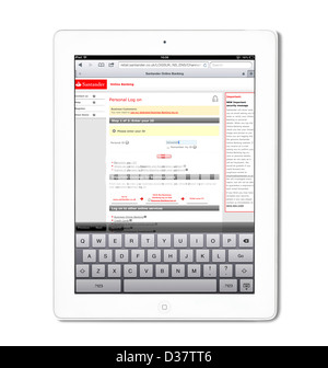 Santander online-Banking auf eine 4. Generation Apple iPad Tablet-computer Stockfoto