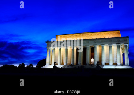 Lincoln Memorial in Washington D.C. bei Nacht Stockfoto