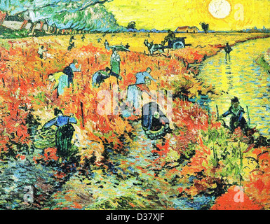 Vincent Van Gogh, roten Weinberge in Arles. 1888. Post-Impressionismus. Öl auf Leinwand. Puschkin-Museum der schönen Künste, Moskau, Russland. Stockfoto