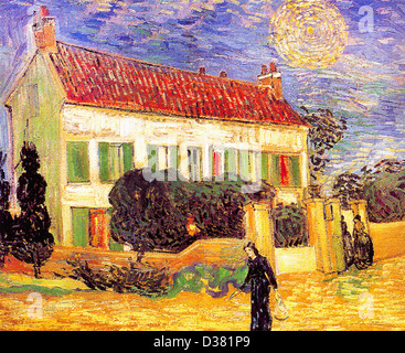 Vincent Van Gogh, weiße Haus bei Nacht. 1889. Post-Impressionismus. Öl auf Leinwand. Eremitage, St. Petersburg, Russland. Stockfoto