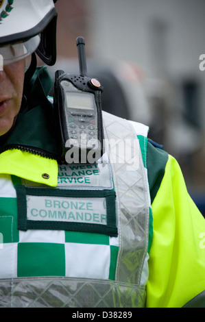 Krankenwagen Sanitäter NHS Bronze Commander UK Stockfoto